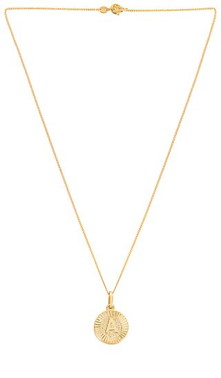 Initial Medallion Necklace in Gold | Revolve Clothing (Global)