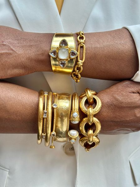 Gold Julie Vos Jewelry to elevate your spring white outfits 

#LTKparties #LTKstyletip #LTKworkwear