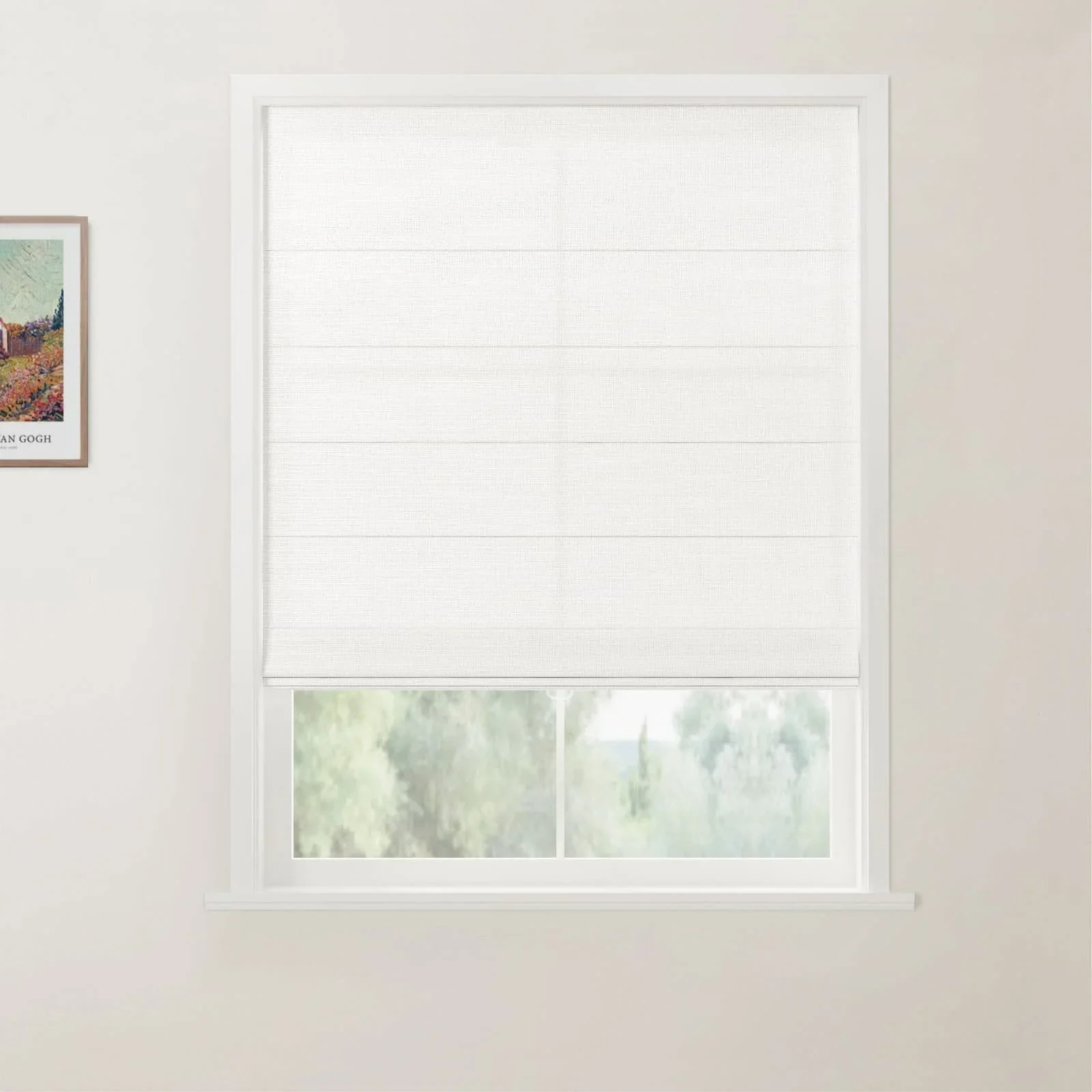 Jawara Linen Cotton Back Slat Roman Shades Cordless | TWOPAGES