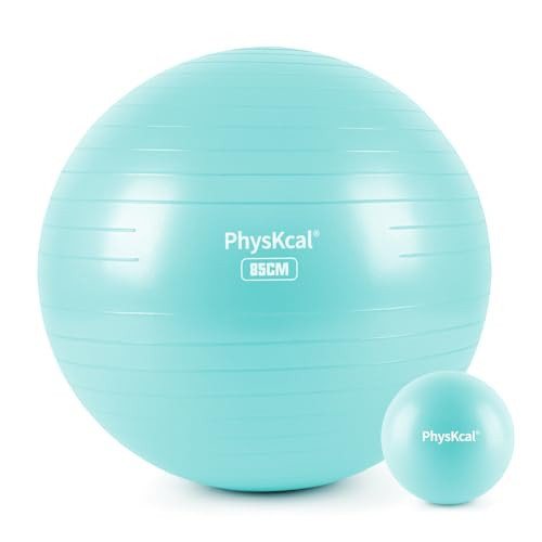 PhysKcal Exercise Yoga Ball Chair with Pilates Ball Set, Swiss Ball for Blance and Stability, Physical Therapy Set-Blue | Amazon (US)