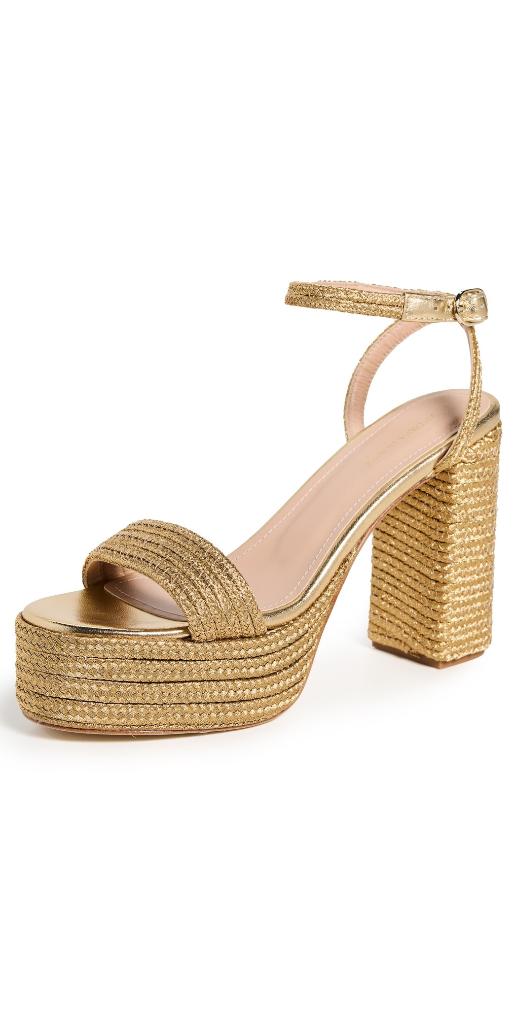 Andrea Gomez Becka Sandals Gold Raffia 40 | Shopbop