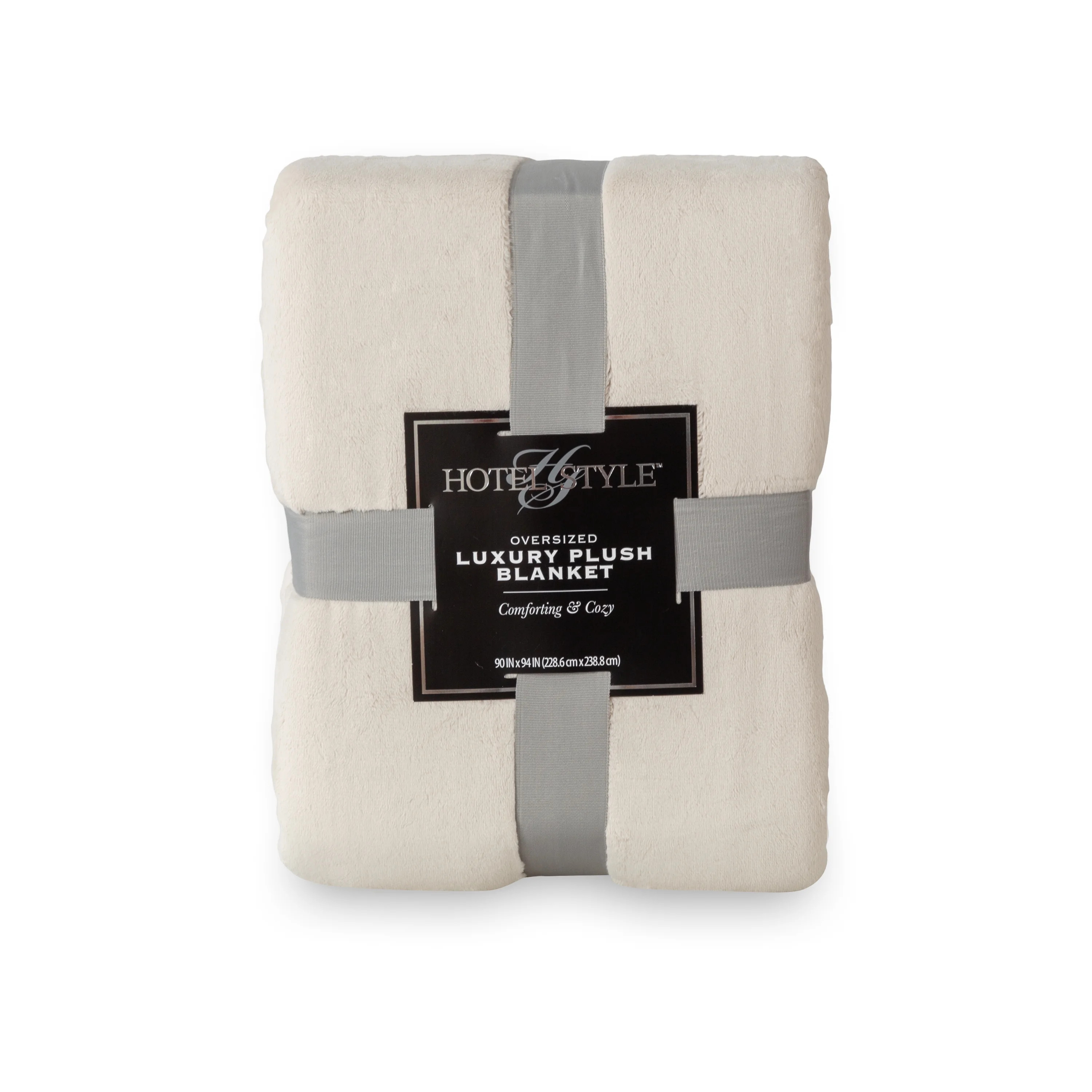 Hotel Style Oversized Luxury Plush Bed Blanket in Full/Queen, 90” x 94”, Ivory | Walmart (US)