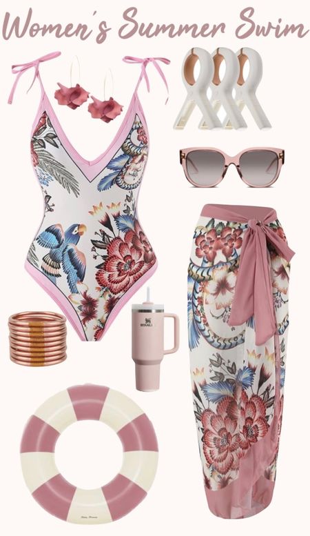 Luxury for less with this beautiful floral swimsuit and sarong with matching accessories/ pool float / 

#LTKSwim #LTKGiftGuide #LTKTravel