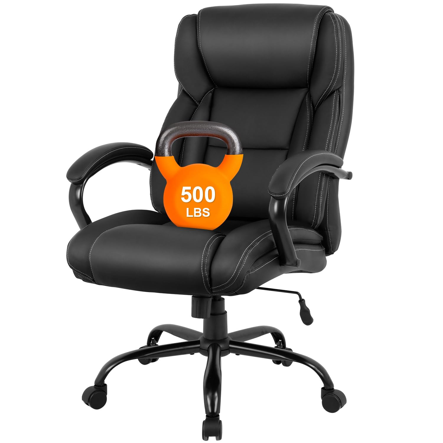 BestMassage Big and Tall Office Chair 500lbs Cheap Desk High Back PU Executive Ergonomic Computer... | Amazon (US)