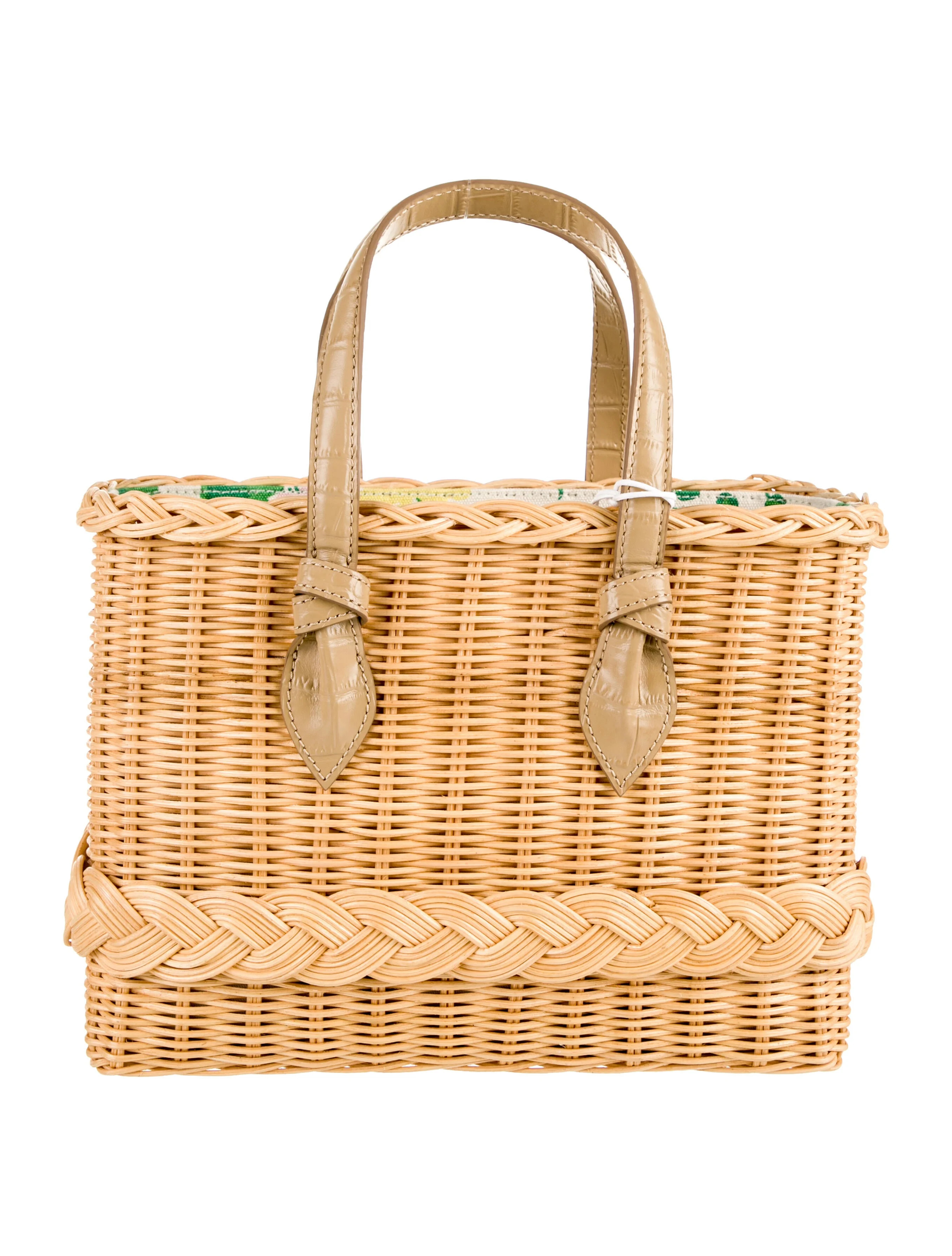 Leather Trim Wicker Tote Bag | The RealReal