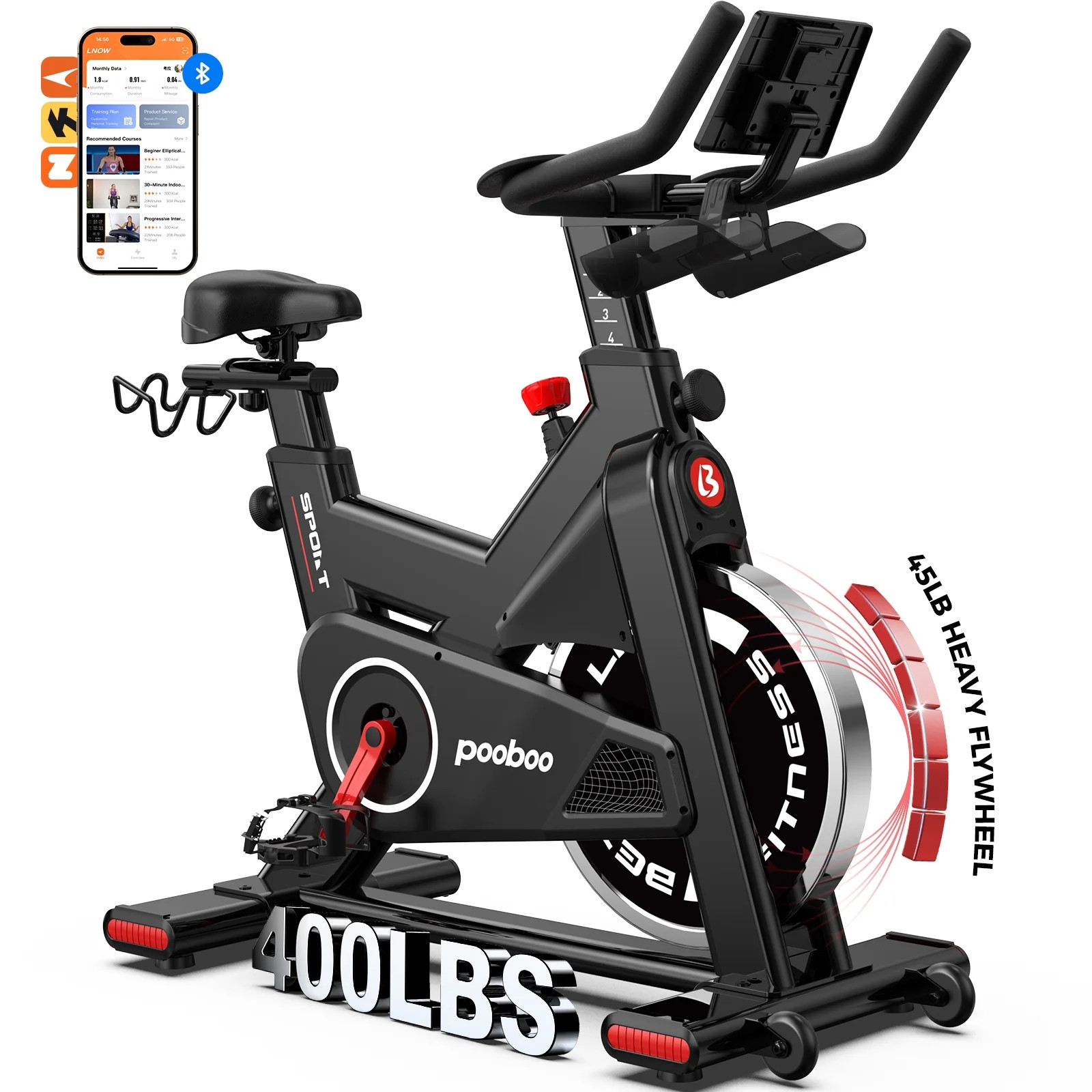 LNOW Magnetic Exercise Bike for Home Gym - 45 lbs Flywheel, Commercial Grade Indoor Cycling Bike,... | Walmart (US)