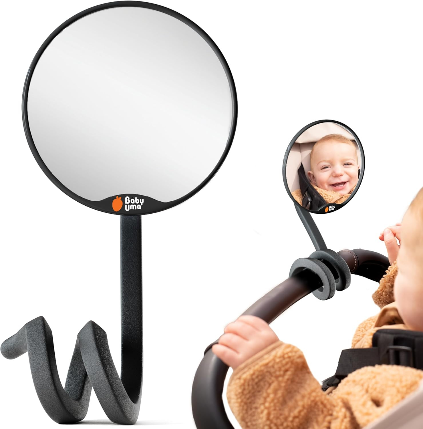Baby Uma Stroller Mirror for Baby - 100% Shatterproof Clamp On Mirror, Universal with Tight-Grip ... | Amazon (US)