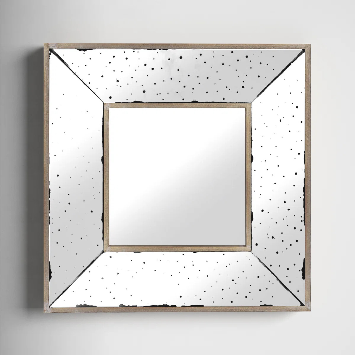Distressed Silver Square Accent Mirror, Wall Mirror for Living Room, Entryway, Office, Bedroom, H... | Wayfair North America