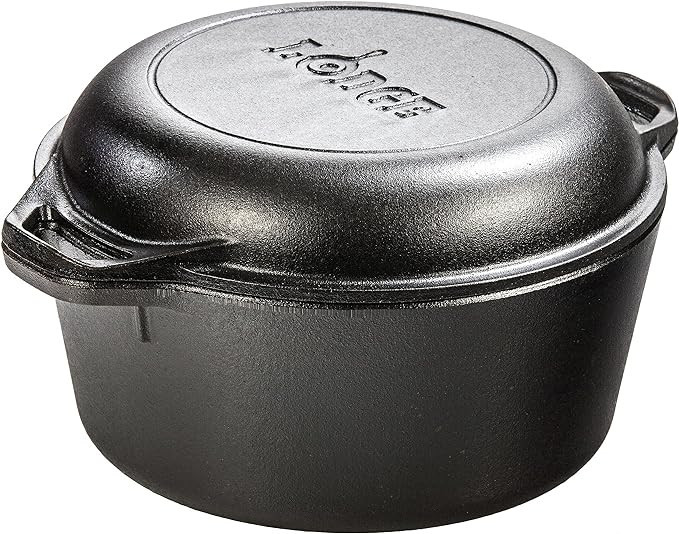 Lodge Cast Iron Serving Pot Cast Iron Double Dutch Oven, 5-Quart | Amazon (US)