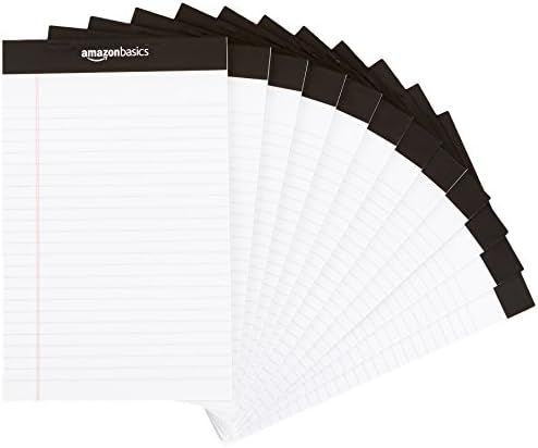 AmazonBasics Narrow Ruled 5 x 8-Inch Writing Pad - White (50 Sheet Paper Pads, 12 pack) | Amazon (CA)