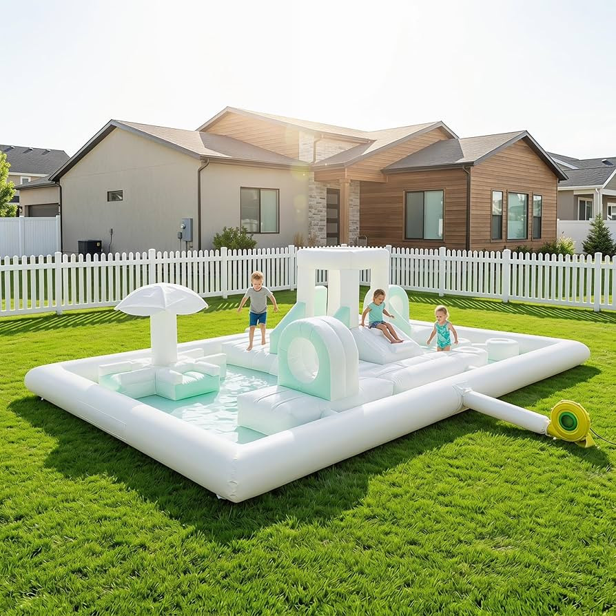 Inflatable Obstacle Course Bounce House for Kids 3-8, Inflatable Outdoor Water Park with Crawl Tu... | Amazon (US)