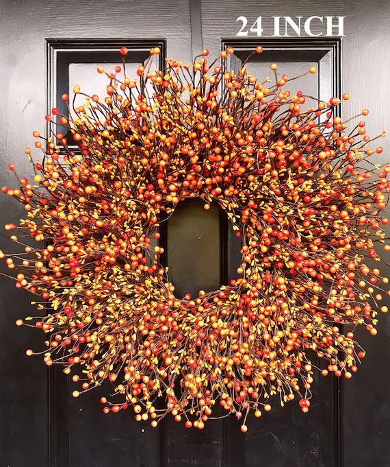 BESTSELLER Pumpkin Pie Fall Wreath Thanksgiving Wreath Berry - Etsy | Etsy (US)