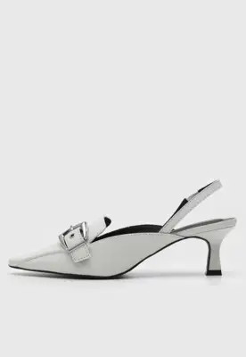 Scarpin Couro Slingback Loucos E Santos Fivela Branco | Dafiti (BR)