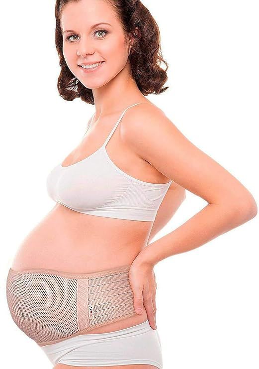 AZMED Maternity Belt, Breathable Abdominal Binder, Back, Beige, Size One-Size | Amazon (US)
