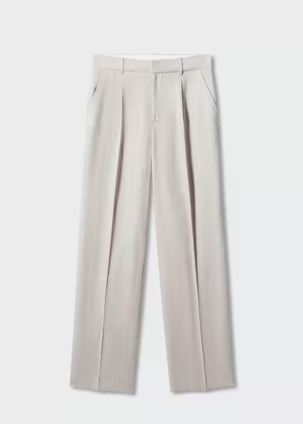 Straight linen-blend trousers -  Women | Mango United Kingdom | MANGO (UK)