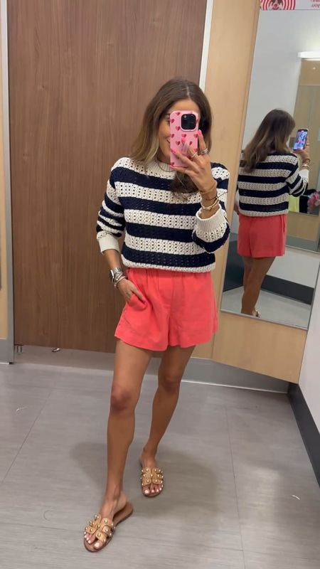 Stripe sweater size Xs shorts size Xs target style summer outfit 

#LTKFindsUnder50 #LTKSaleAlert #LTKFindsUnder100