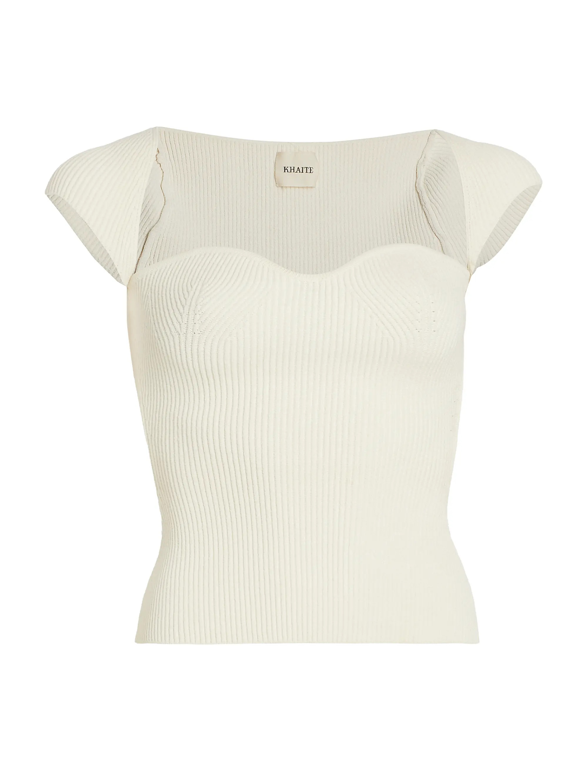 Khaite Ista Ribbed Corset Sweater | Saks Fifth Avenue | Saks Fifth Avenue