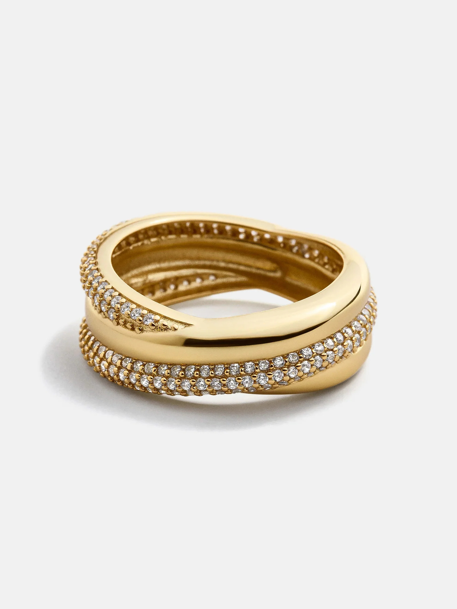 Ramona 18K Gold Ring - Gold/Pavé | BaubleBar