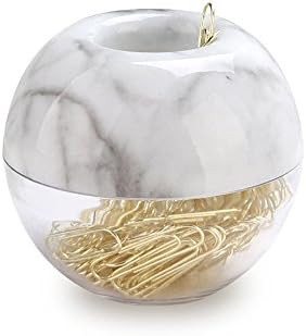 MultiBey Gold Paper Clips in Elegant Magnetic Marble White Clip Holder, 28mm, 100 Clips per Box | Amazon (US)