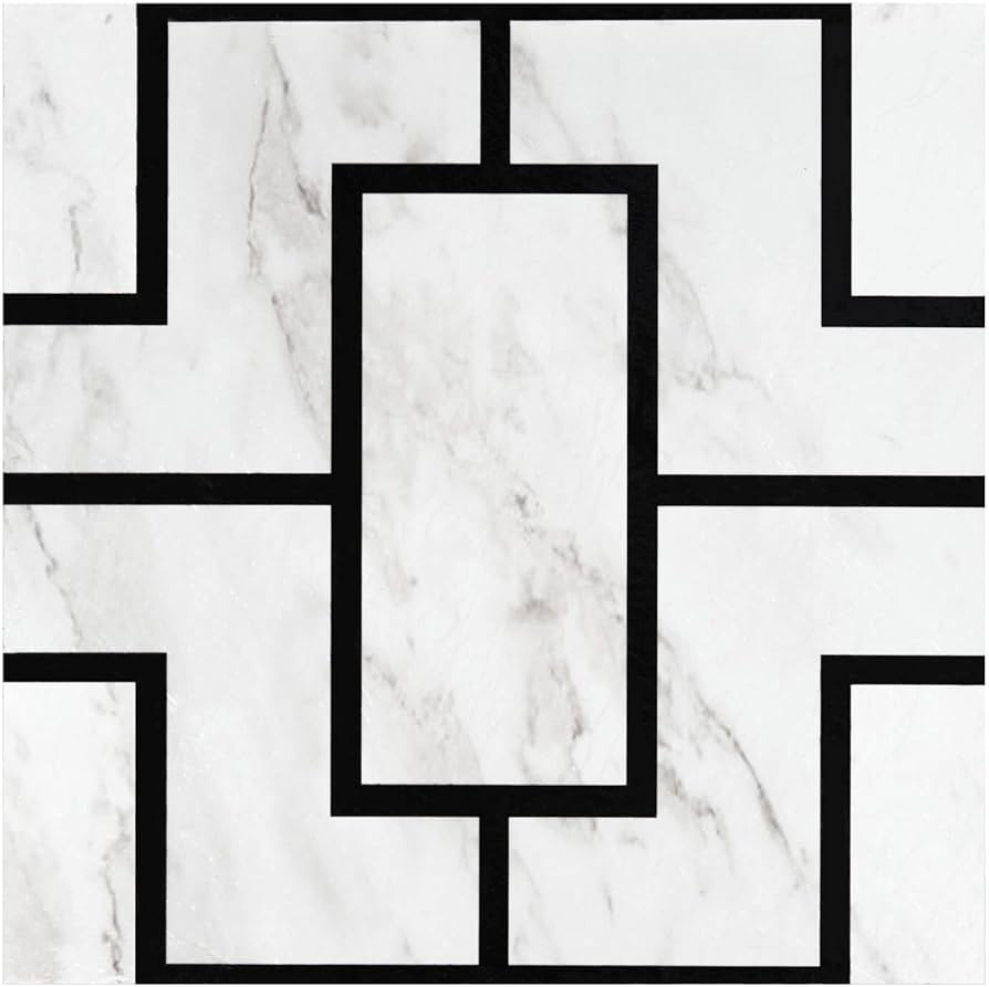 Retro Self Adhesive 12-Inch Vinyl Floor Tiles, 20 Tiles - 12" x 12", Affinity Pattern - Peel & St... | Amazon (US)