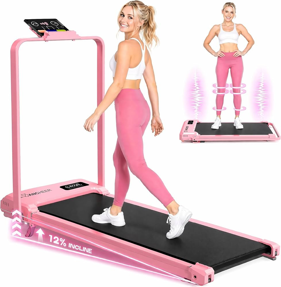 ANCHEER Walking Pad Treadmill with Incline - Under Desk Treadmill with Vibration Plate, 3.5HP Fol... | Amazon (US)