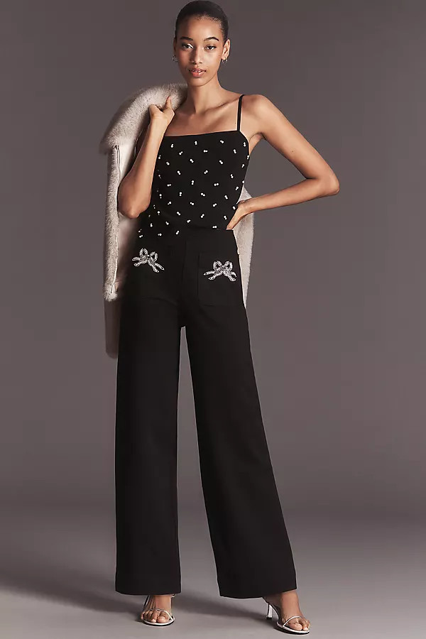 The Colette Full-Length Embroidered Pocket Pants by Maeve | Anthropologie (US)