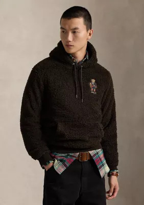 Polo Ralph Lauren Men's Polo Bear Pile Fleece Hoodie, Brown, Small | Belk