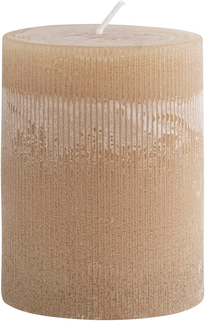 Creative Co-Op Unscented Pleated Pillar Candle | Amazon (US)