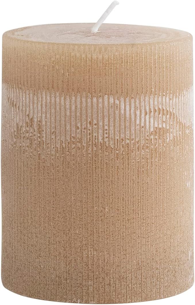 Creative Co-Op Unscented Pleated Pillar Candle | Amazon (US)