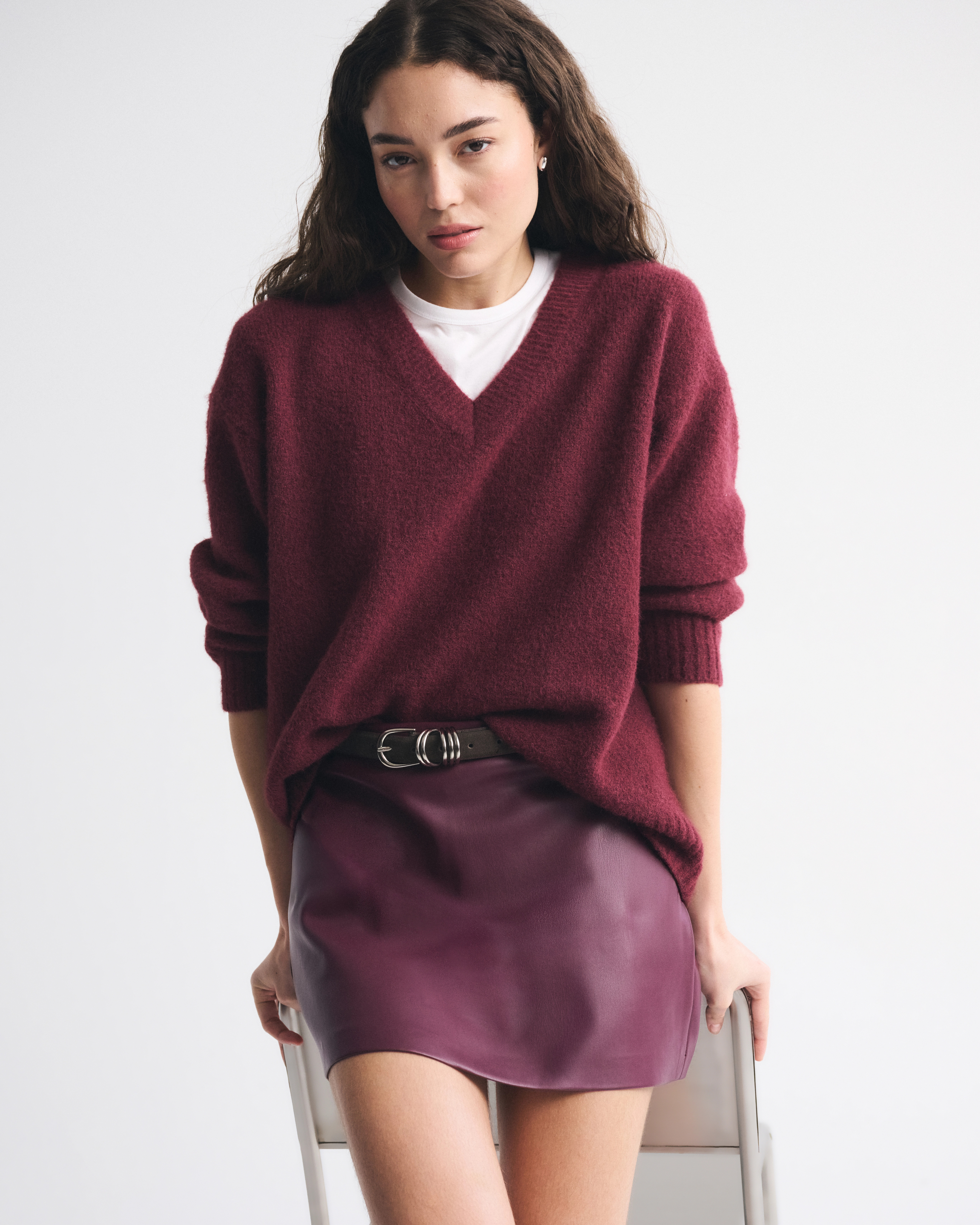 The A&F Scarlett Vegan Leather Mini Skort | Abercrombie & Fitch (US)