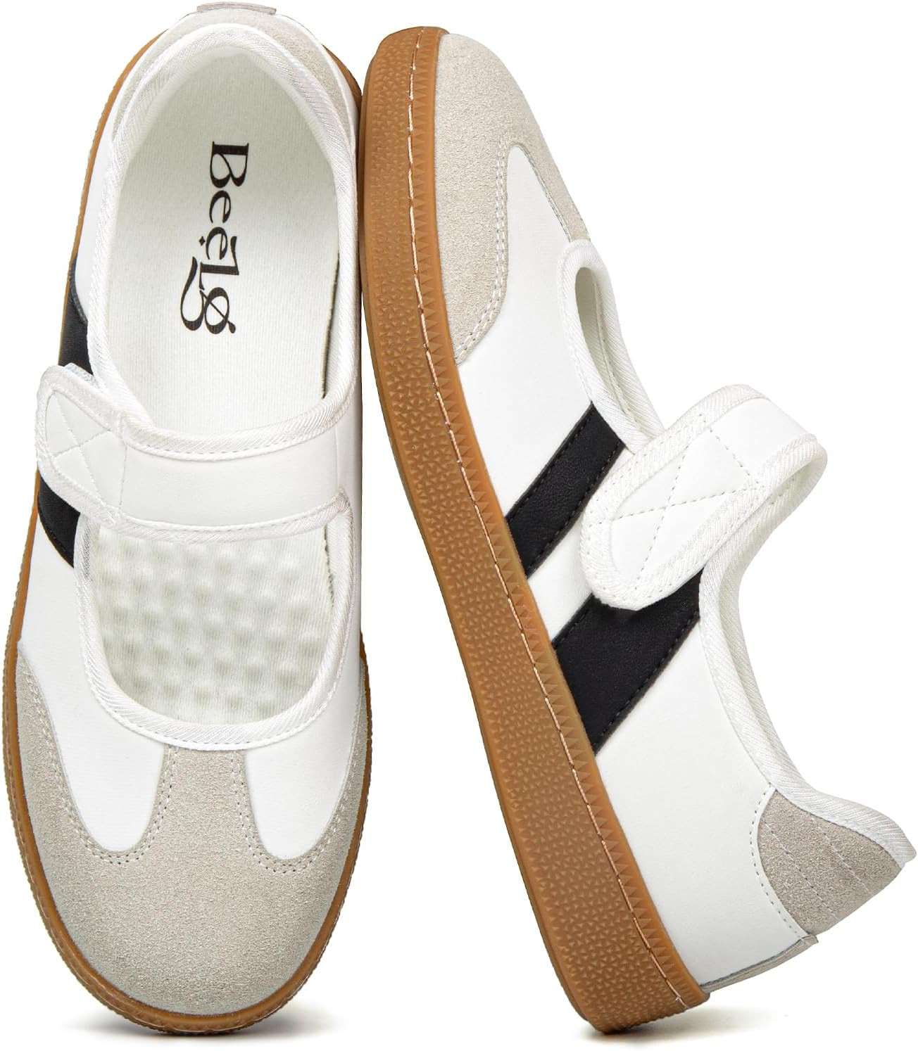 Mary Jane Sneakers for Women Comfortable Ballet Sneakers Casual Non-Slip Walking Flats Shoes | Amazon (US)