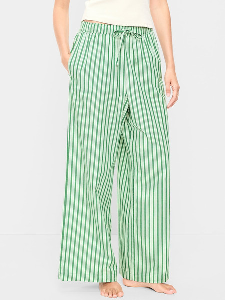 Poplin Wide-Leg Pajama Pants | Old Navy (US)