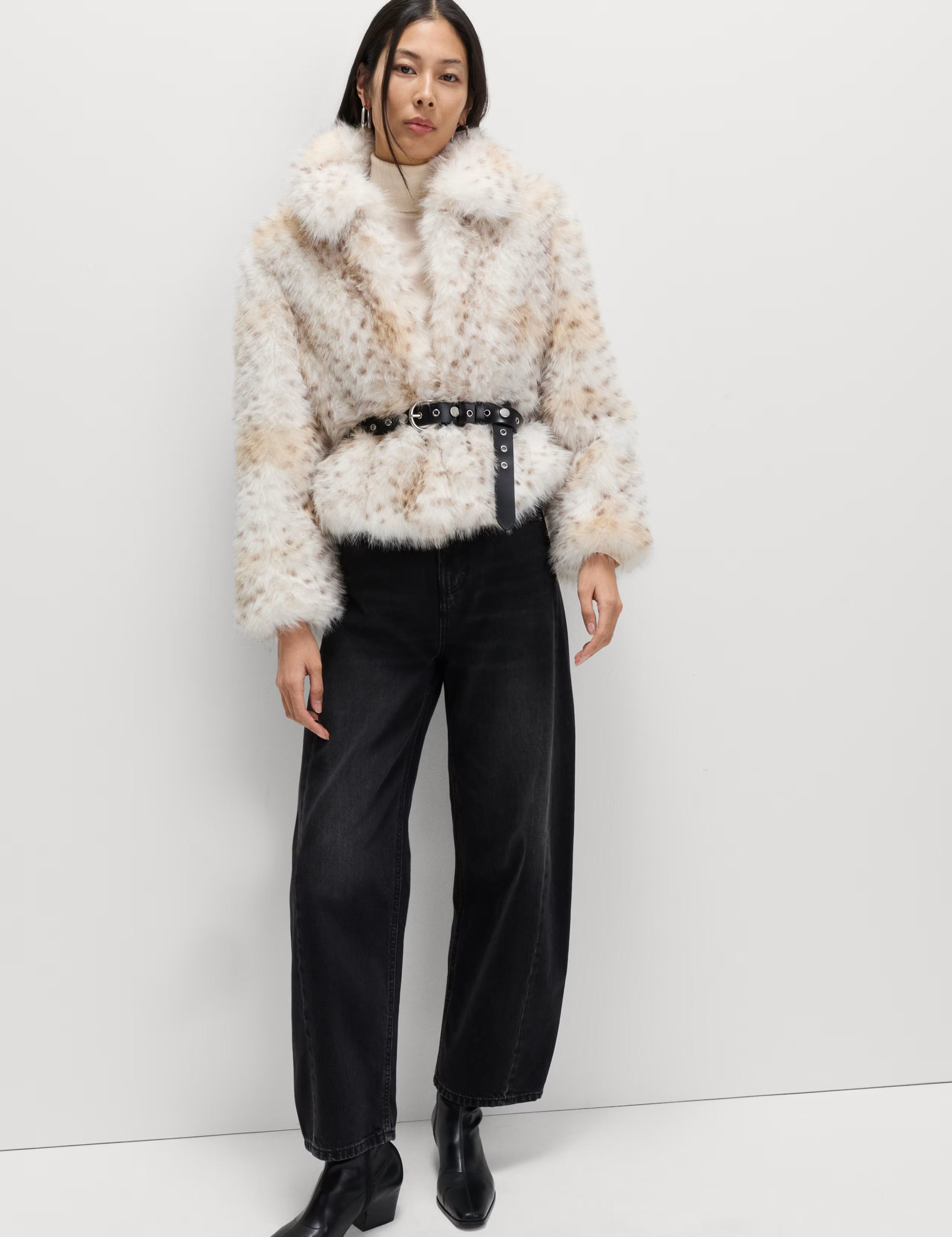 Snow Leopard Faux Fur Short Jacket | Marks & Spencer (UK)