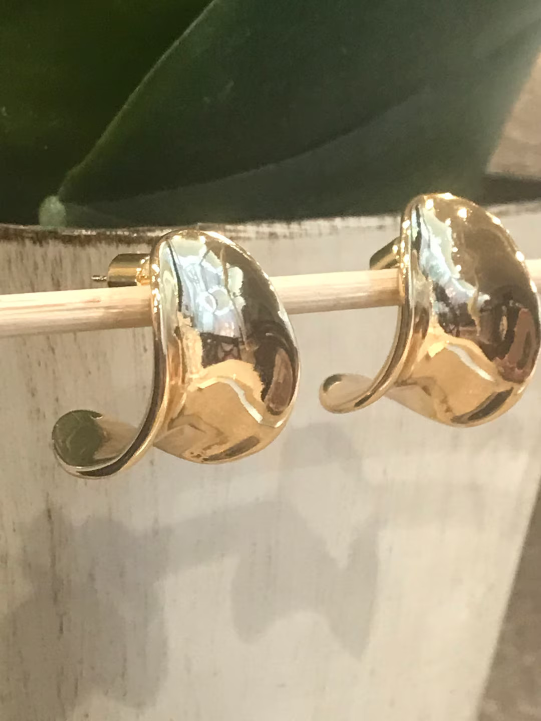 Gold concave earrings | Etsy (US)