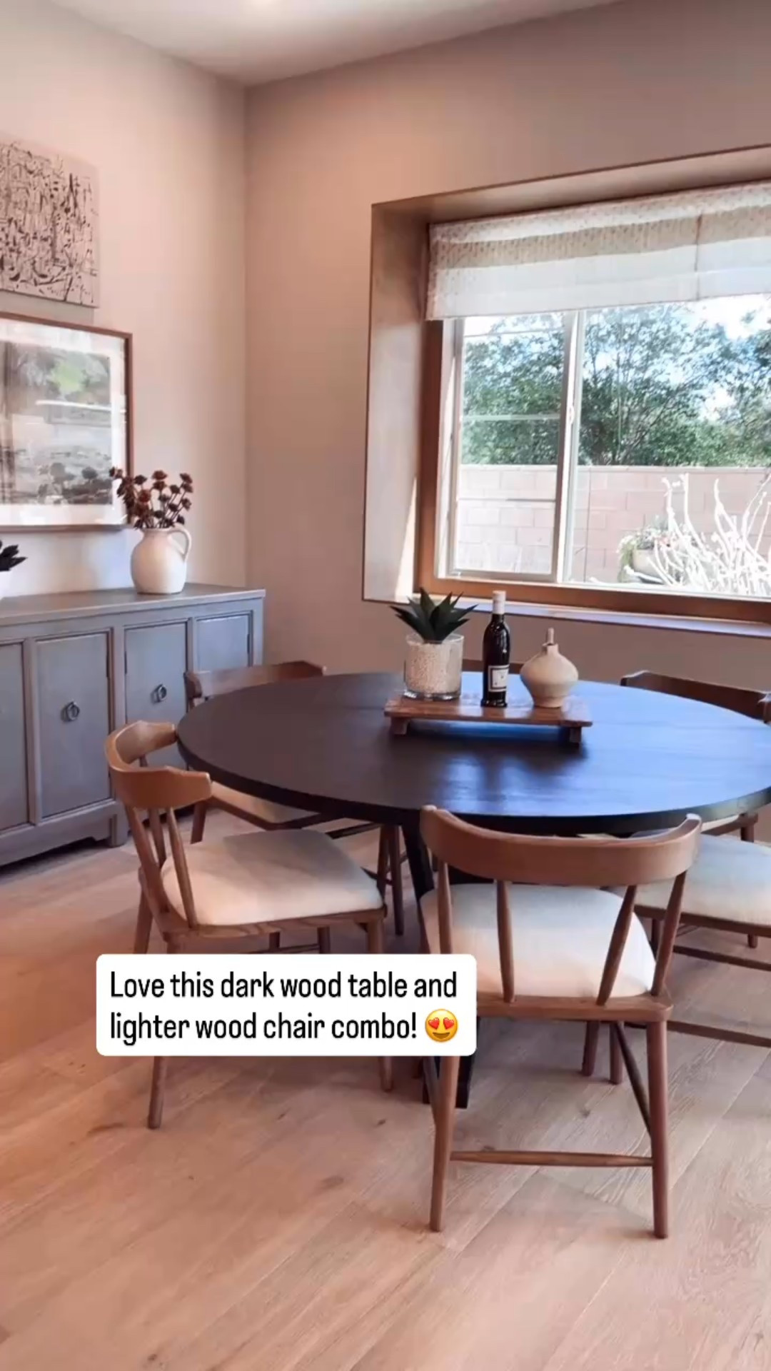 Round dining table and chair combo. Mixing light wood and dark wood finishes. 🙌🏻

Perfect for a formal dining room or a casual dining room. 

#modernfarmhouse #neutral #home #decor #furniture 

#LTKSaleAlert #LTKHome

#LTKHome #LTKSaleAlert