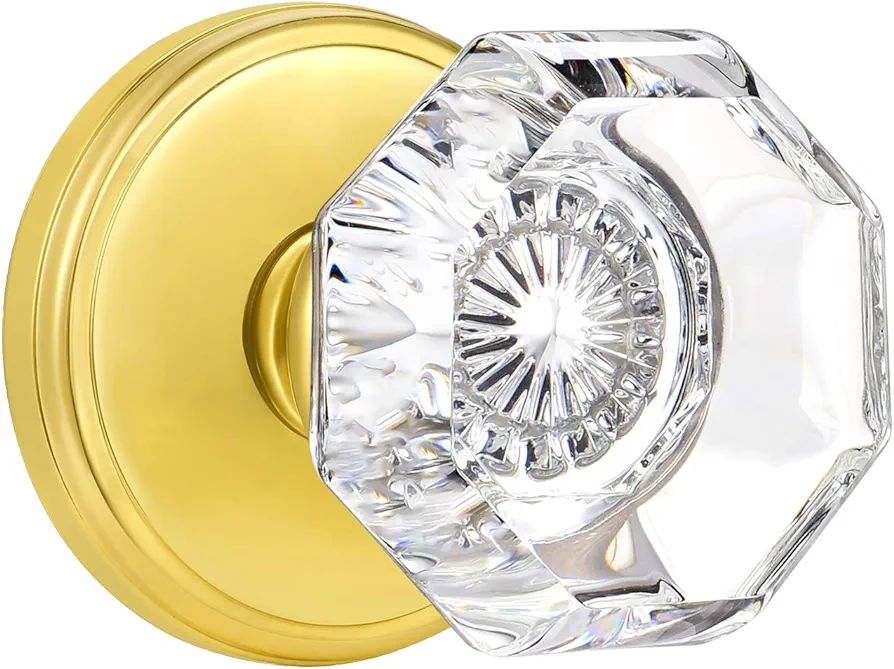 Passage Glass Door Knobs Interior, Octagon Crystal Door Knobs for Hall and Closet, Gold/Polished ... | Amazon (US)