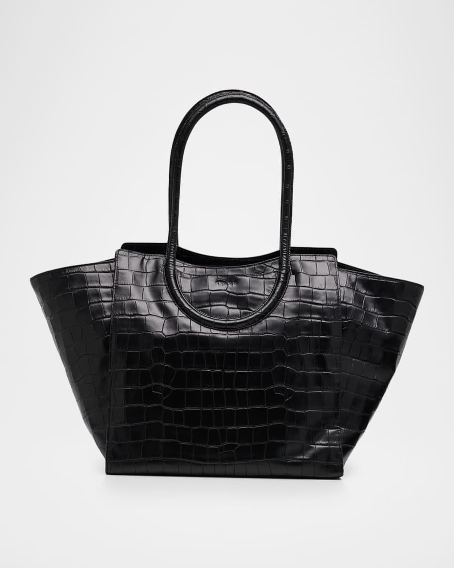 STAUD Maude Croc-Embossed Leather Tote Bag | Neiman Marcus