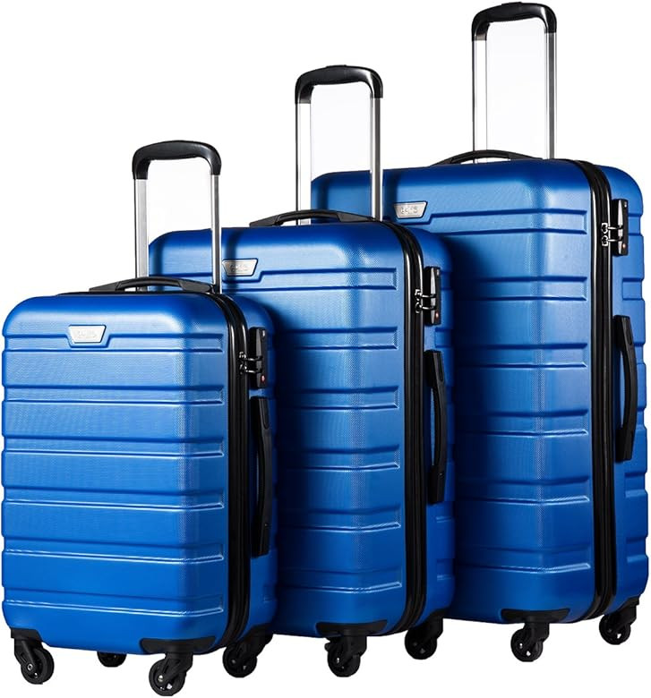 COOLIFE Luggage 3 Piece Set Suitcase Spinner Hardshell Lightweight TSA Lock 4 Piece Set | Amazon (US)