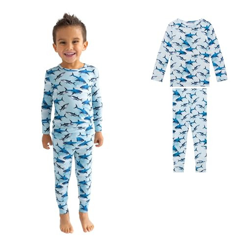 Posh Peanut Boys Pajamas - PJs for Kids Made of Soft Viscose from Bamboo, Long Sleeve Toddler PJs & Matching Boys Pajama Sets (2 Years) Sharks | Amazon (US)