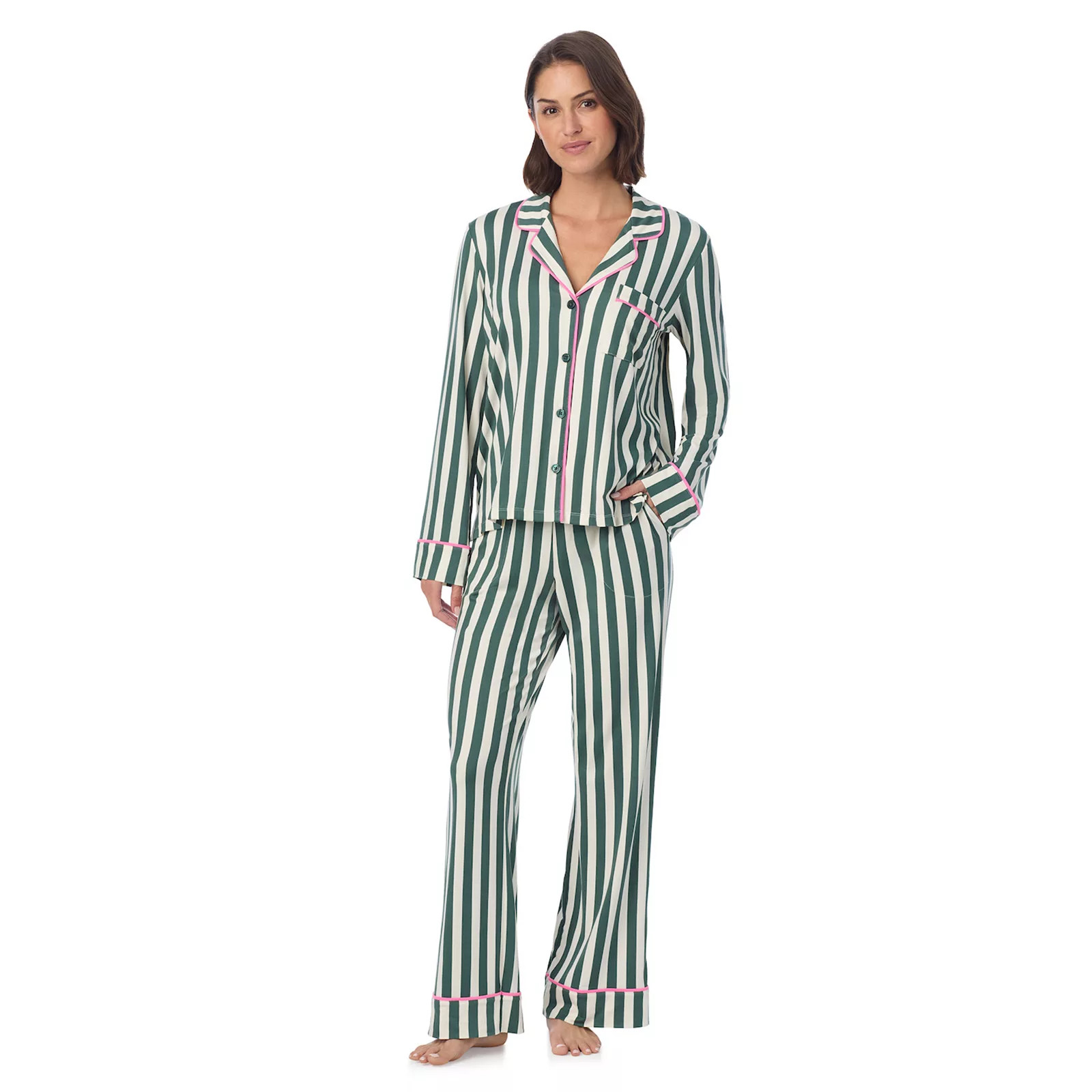 Women's Beauty Sleep Social 2-Piece Cozy Notch Long Sleeve Pajama Top & Pajama Pants Set | Kohl's