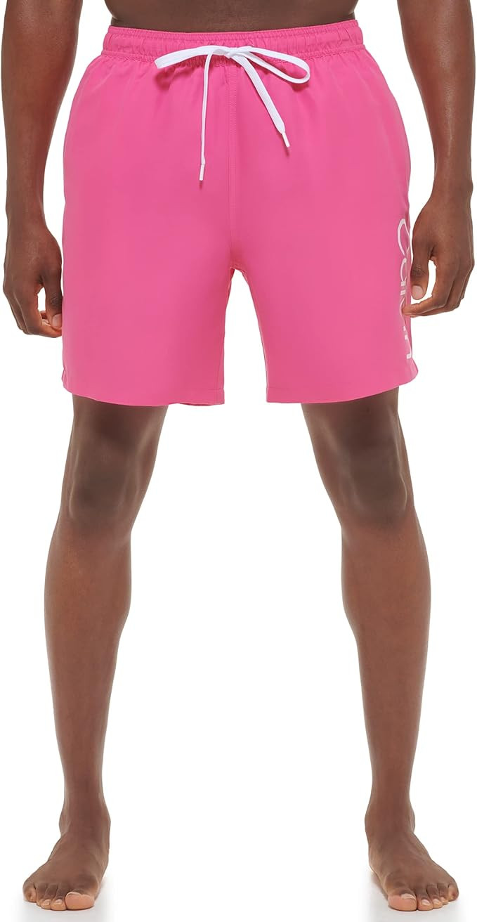 Calvin Klein Men's Standard UV Protected Quick Dry Drawstring Solid Swim Trunk | Amazon (US)