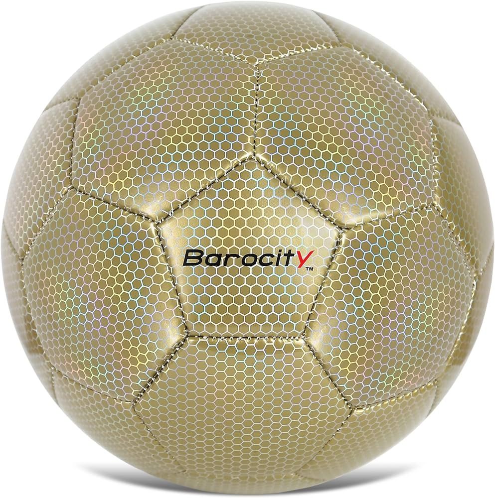 Barocity Soccer Ball - Premium Boy and Girl Official Match Ball with Cool Reflective Rainbow Hex ... | Amazon (US)