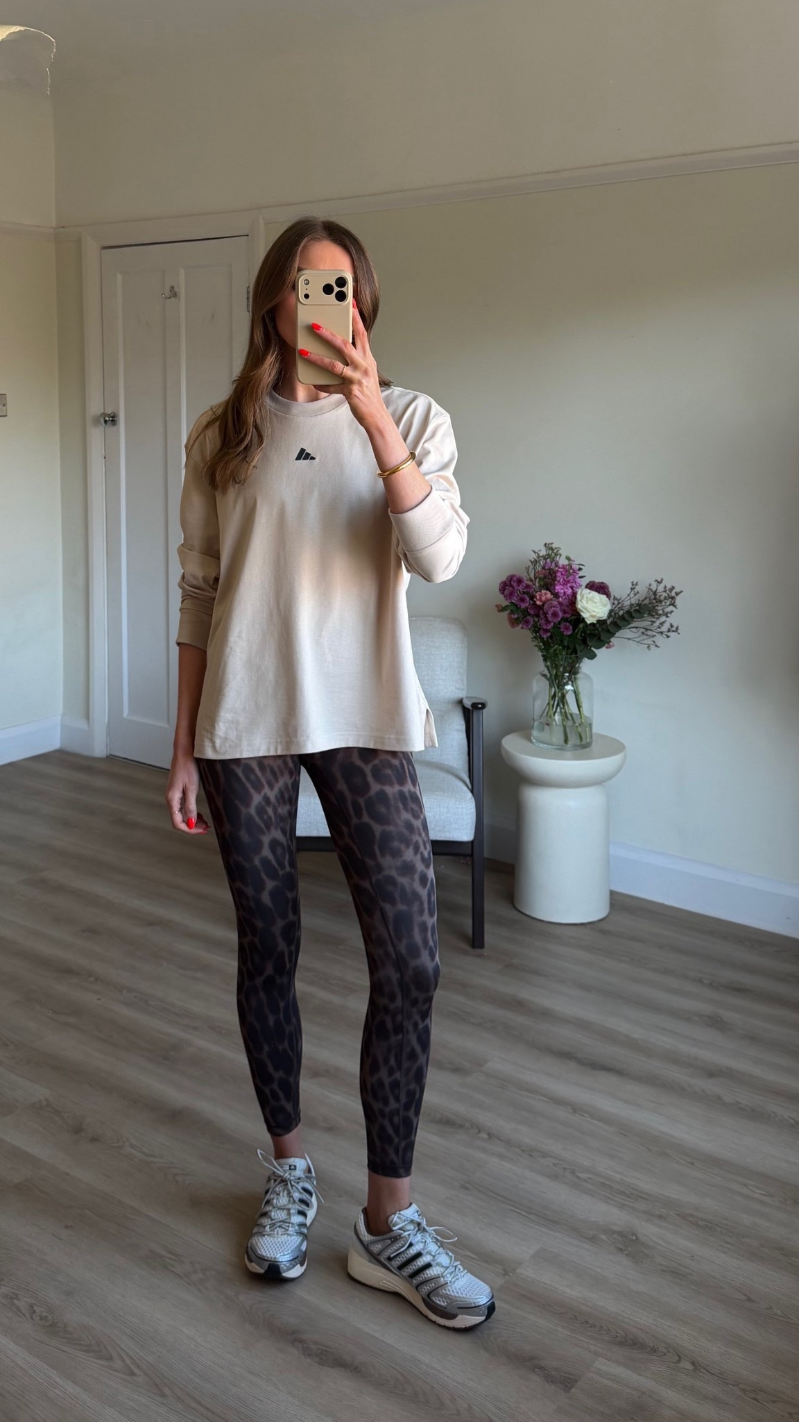 Wearing the medium in the long sleeve T-shirt
XS in the leopard leggings
I’m 5ft 6
Adidas adistar control 5

AD. @adidas #CREATEDWITHADIDAS

