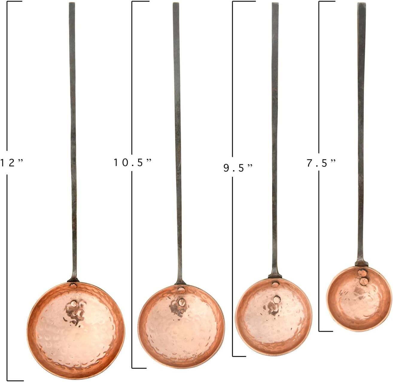 Creative Co-Op Copper Hammer Textured Scoops & Smooth Handles (Set of 4 Sizes in Drawstring Bag) ... | Amazon (US)