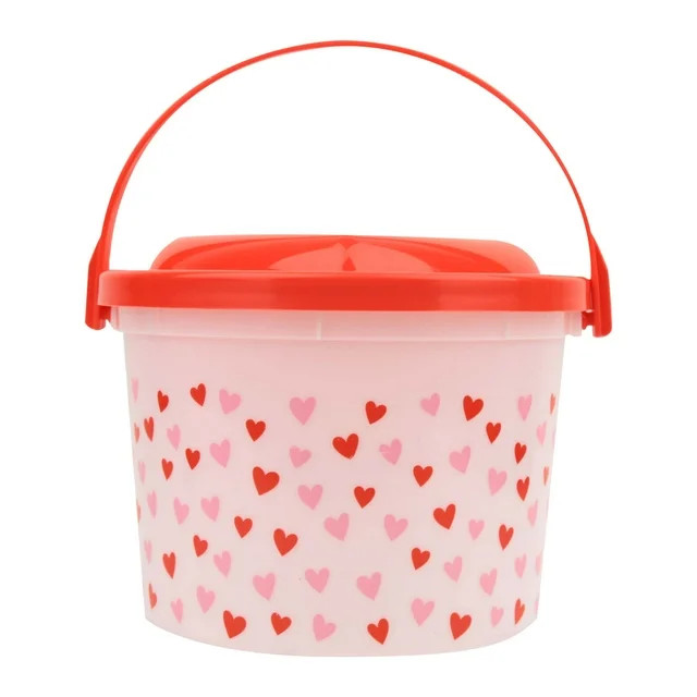 Valentine's Day White & Red Plastic Bucket by Way To Celebrate | Walmart (US)