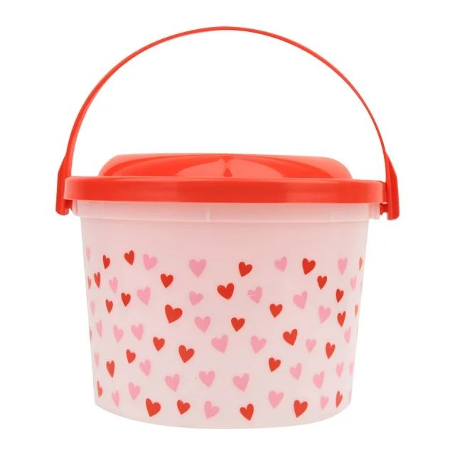 Valentine's Day White & Red Plastic Bucket by Way To Celebrate | Walmart (US)