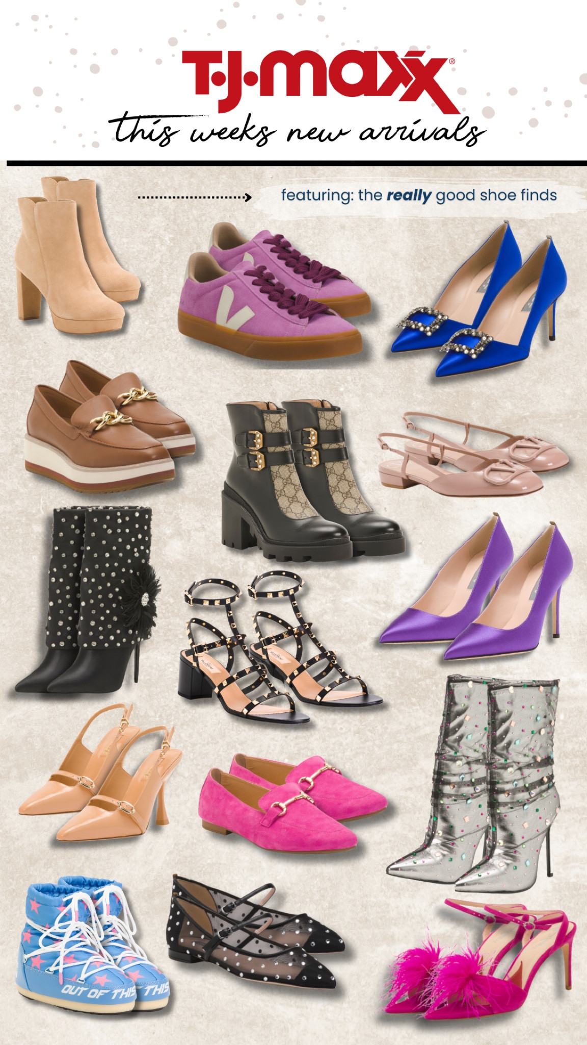 Shoes for days! 😍 I’ve done the searching for the good stuff high so you don’t have to—TJ Maxx’s latest arrivals are chef’s kiss. From trendy sneakers to statement heels, gthese picks are too good to pass up. Shop them now before they’re gone! 🛒✨ #maxxinista 

#LTKStyleTip #LTKShoeCrush #LTKSaleAlert