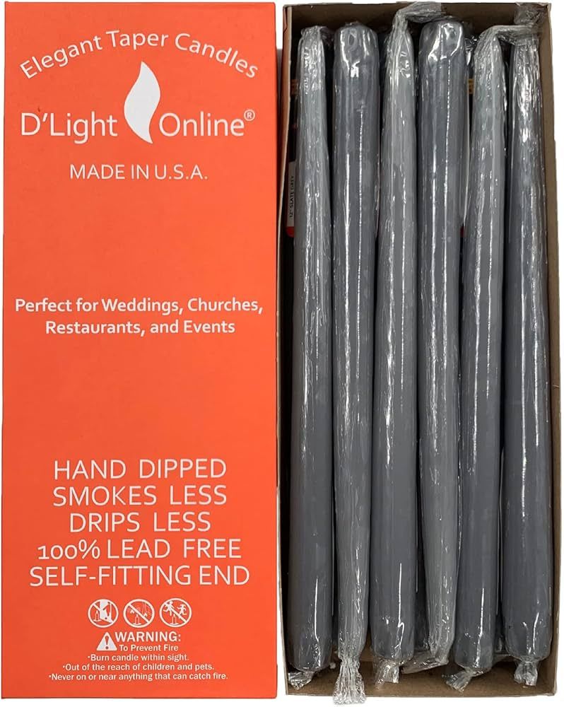 Amazon.com: D'light Online Elegant Olive Green Taper Premium Quality Candles, Unscented, Hand-Dip... | Amazon (US)
