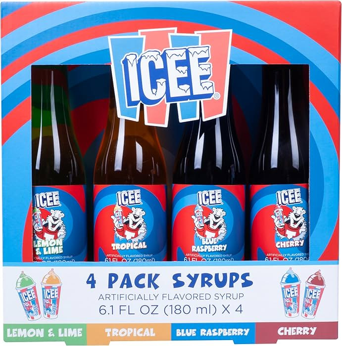 ICEE 4 Pack Slushie Syrups. Genuine ICEE Slushy syrups including Lemon & Lime, Tropical, Blue Ras... | Amazon (US)