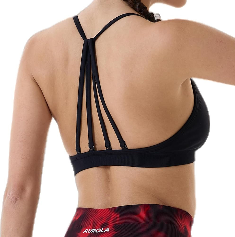 AUROLA Mercury Workout Sports Bras Women Athletic Removable Padded Backless Strapy Minimal Crop T... | Amazon (US)